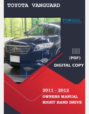 toyota vanguard 2011-2012 owners manual in english